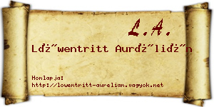 Löwentritt Aurélián névjegykártya